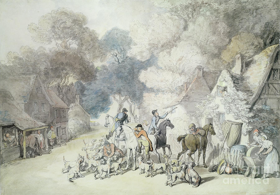 Cottage Painting - Going Out In The Morning, A Scene In Windsor Forest, C.1801 by Thomas Rowlandson