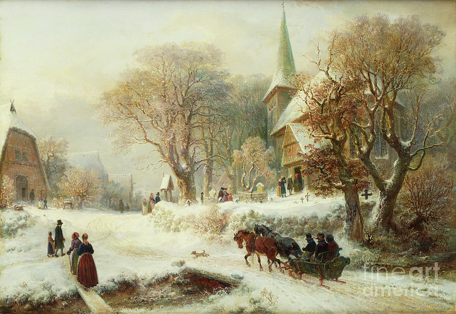 Going To Church Painting by Hermann Kauffmann