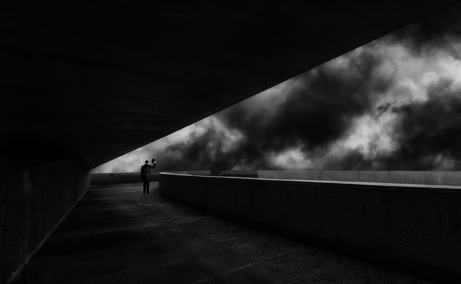 Black And White Photograph - Going To My Home Town by Luc Stalmans