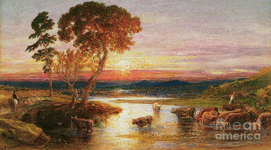 Going to the Fold, Sunset, 1879 Painting by Samuel Palmer