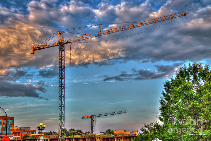 Going Up Greenville South Carolina Construction Cranes Building Art Photograph by Reid Callaway