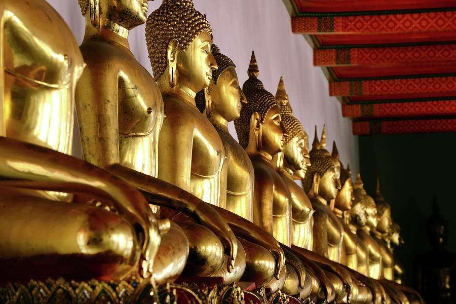 Gold Buddha Statue At Wat Pho Temple Photograph by Dangdumrong