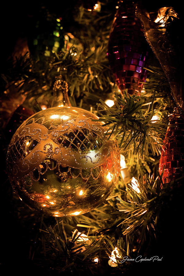 Christmas Photograph - Gold Christmas Ornament by Joann Copeland-Paul