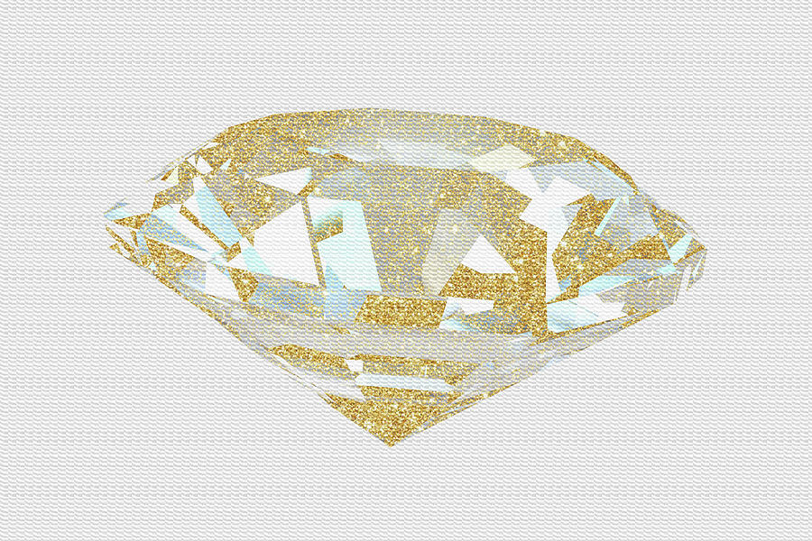 Jewels Mixed Media - Gold Diamond 1 by Natasha Wescoat Jewels Mixed Media - Gold Diamond 1 by Natasha Wescoat
