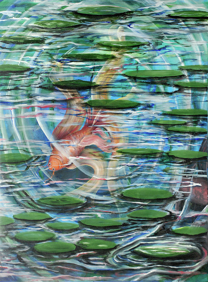 Goldfish Painting by Medea Ioseliani