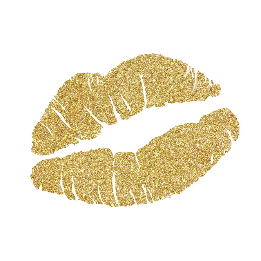 Gold Painting - Gold Sparkle Lips by Sd Graphics Studio