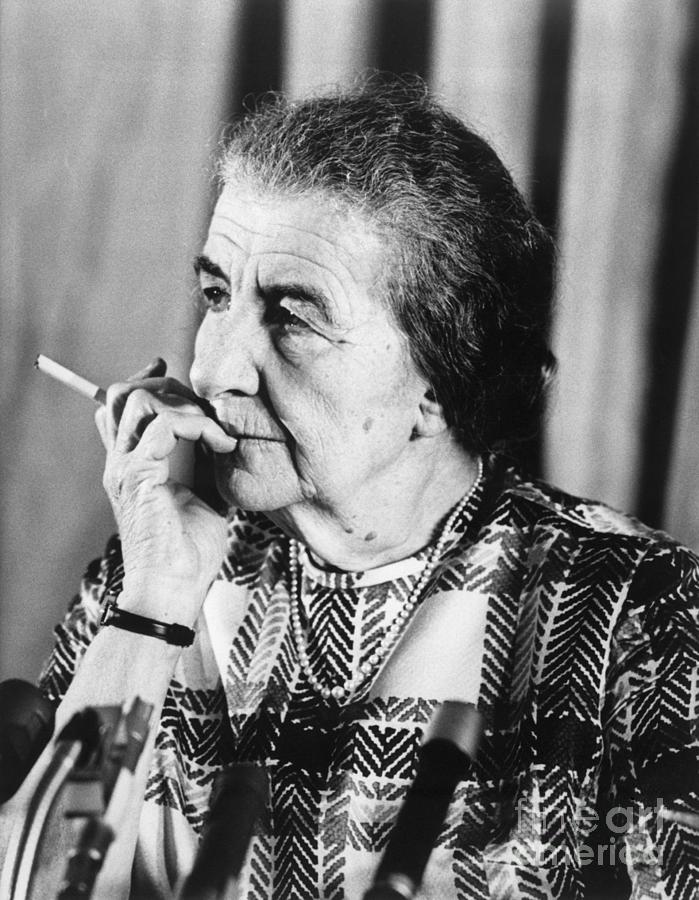 Golda Meir Smoking A Cigarette Photograph by Bettmann