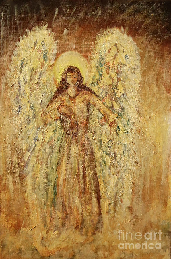 Golden Angel Painting by Dariusz Orszulik