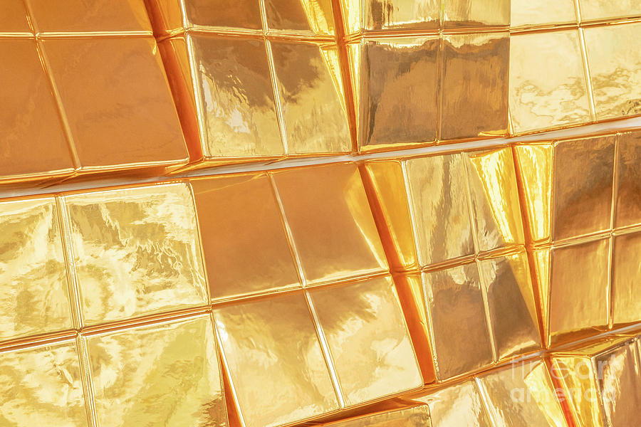 Golden azulejos tiles Photograph by Julia Hiebaum