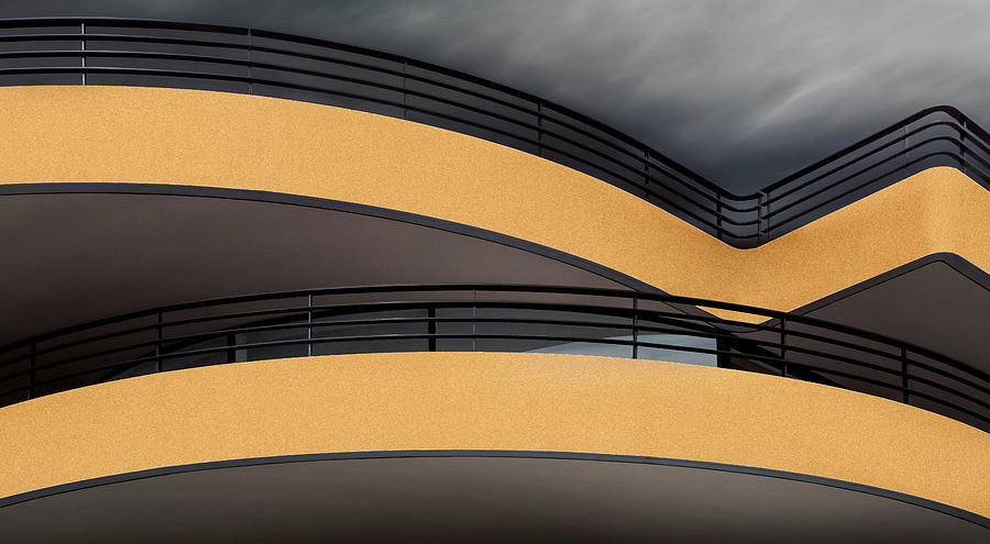 Architecture Photograph - Golden Balconies by Gilbert Claes