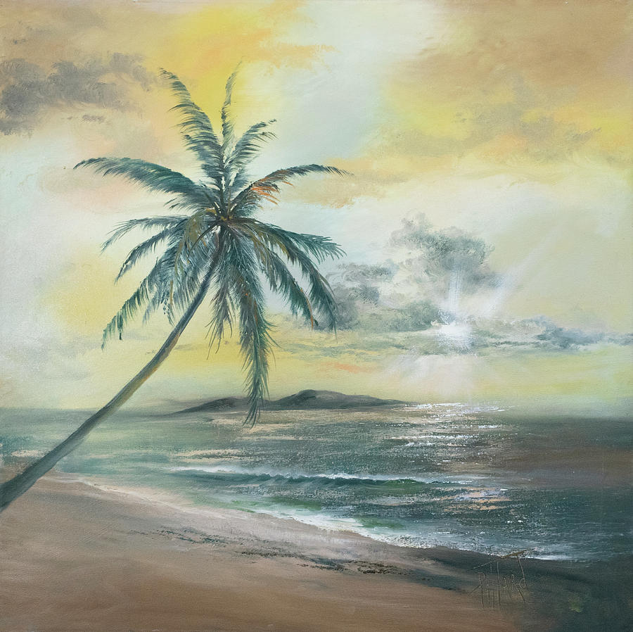 Golden Beach Sunset Painting by Lynne Pittard