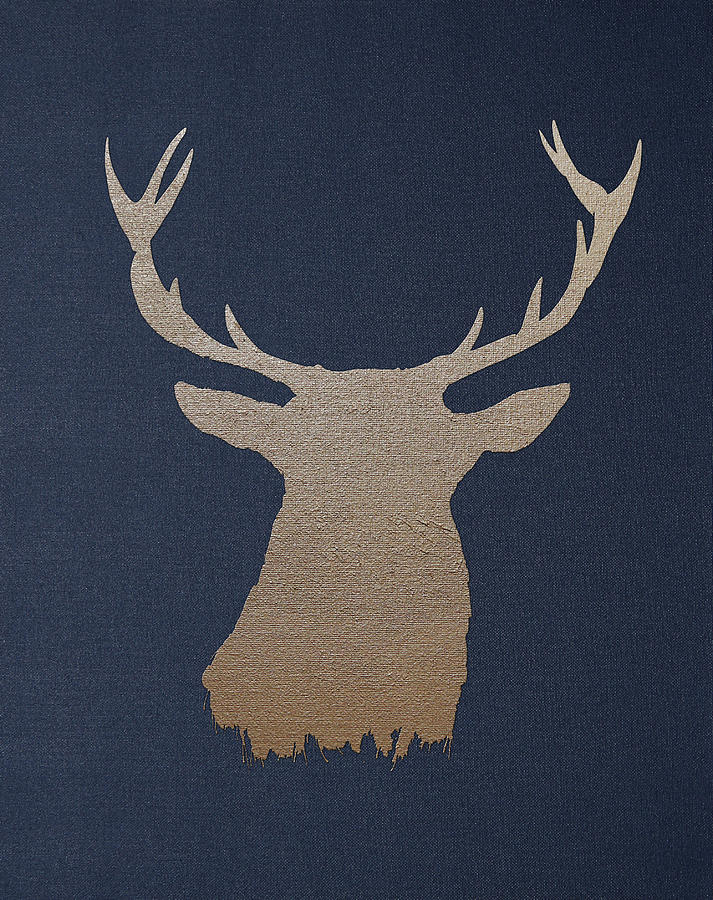 Golden Deer Painting by Masha Batkova