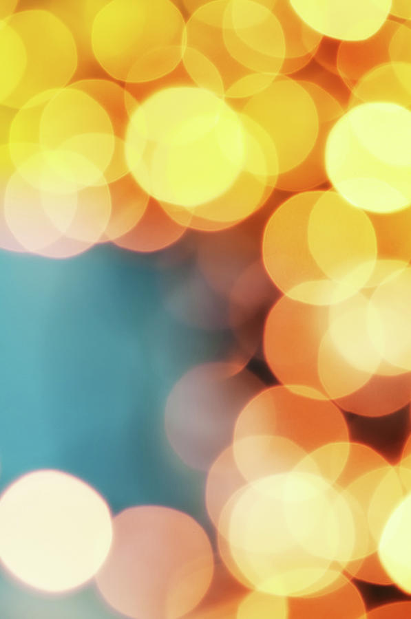 Golden Defocused Lights Photograph by Loops7