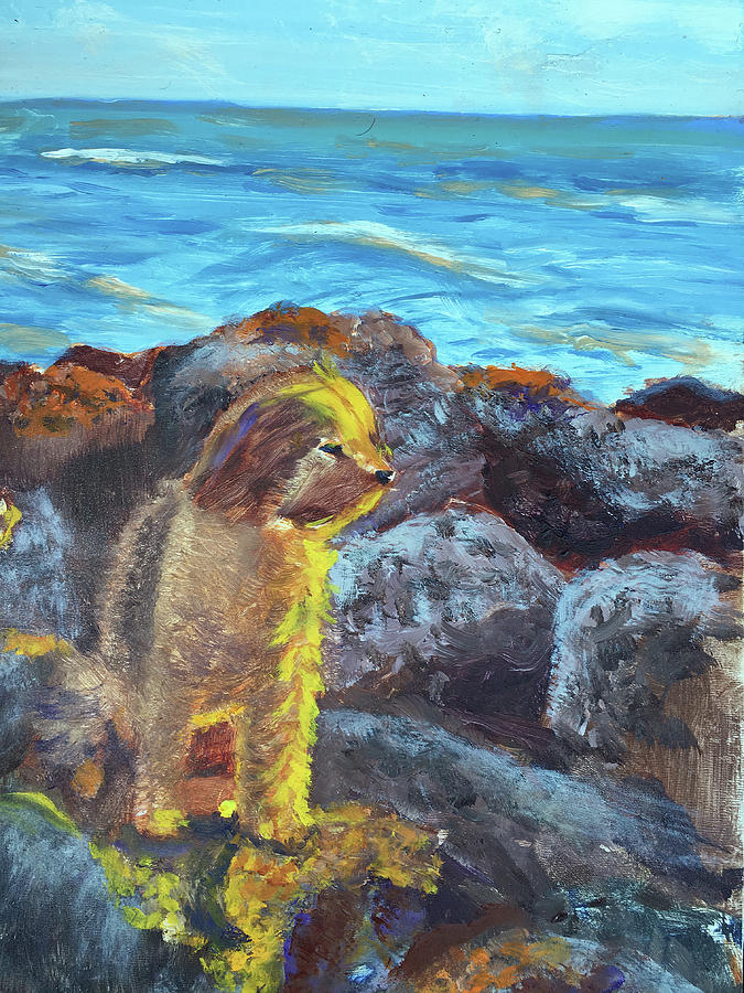 Dog Painting - Golden Dog by Lynne Atwood Dog Painting - Golden Dog by Lynne Atwood