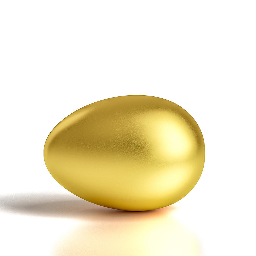 Golden Egg On White Photograph by Gualtiero Boffi - Fine Art America