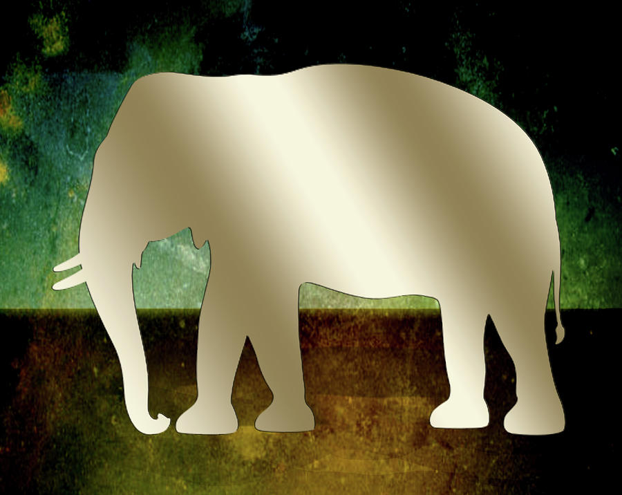Golden Elephant Digital Art by Chuck Staley