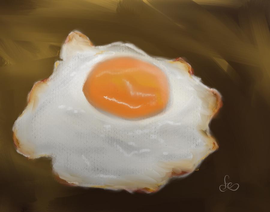 Eggs Pastel - Golden Fried Egg by Fe Jones Eggs Pastel - Golden Fried Egg by Fe Jones