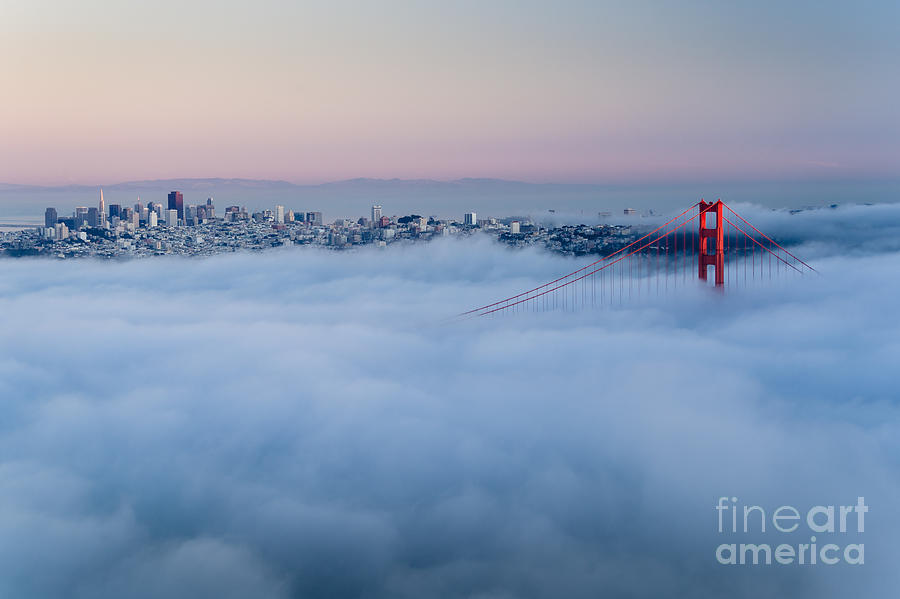 Usa Photograph - Golden Gate At Dawn Surrounded By Fog by Francesco Carucci Usa Photograph - Golden Gate At Dawn Surrounded By Fog by Francesco Carucci