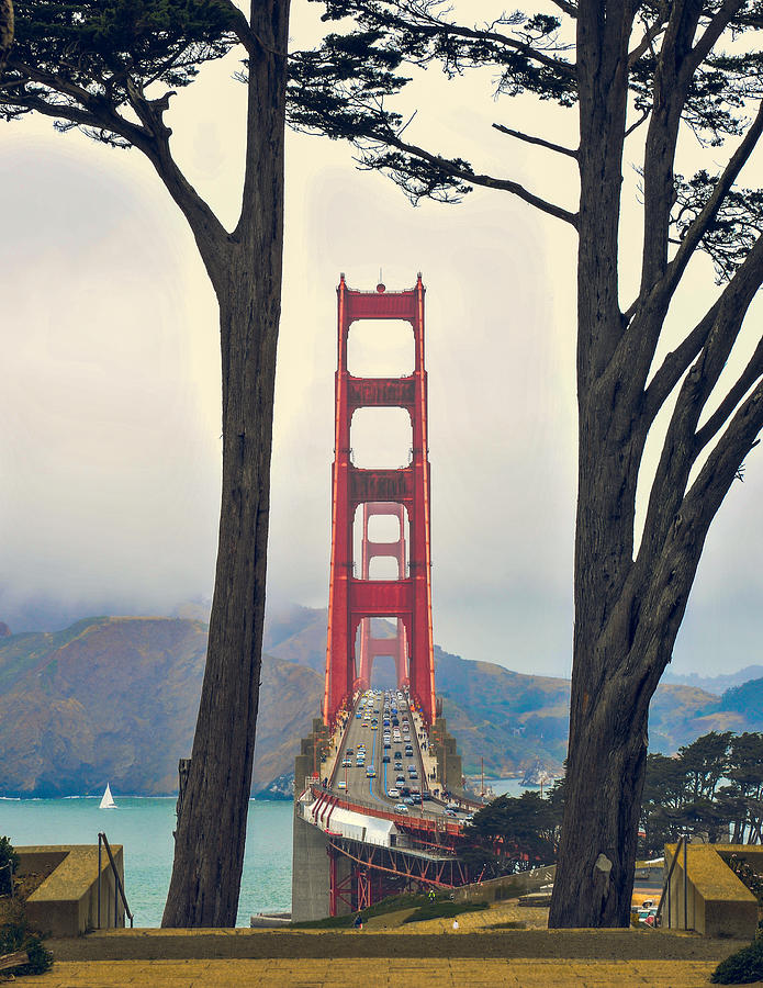 Landscape Photograph - Golden Gate Bridge 5 by Pirouz Moshavash