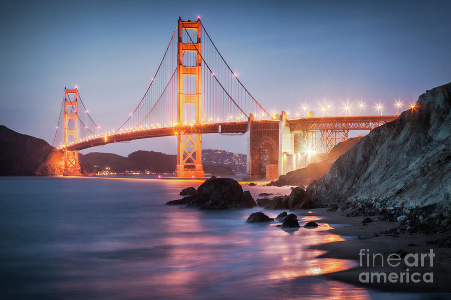 Golden Gate Bridge After Dark Photograph by Colin and Linda McKie