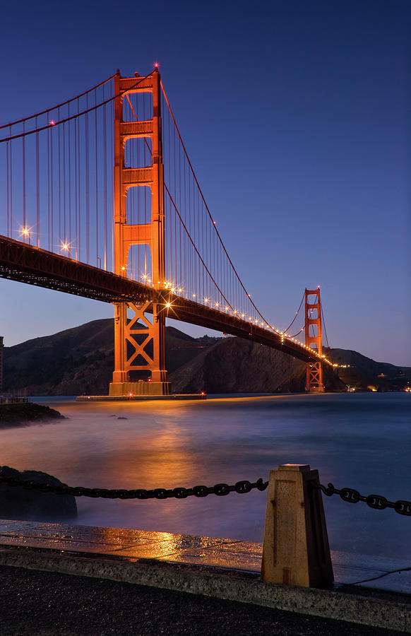 Golden Gate Bridge After Sunset Photograph by Rafal