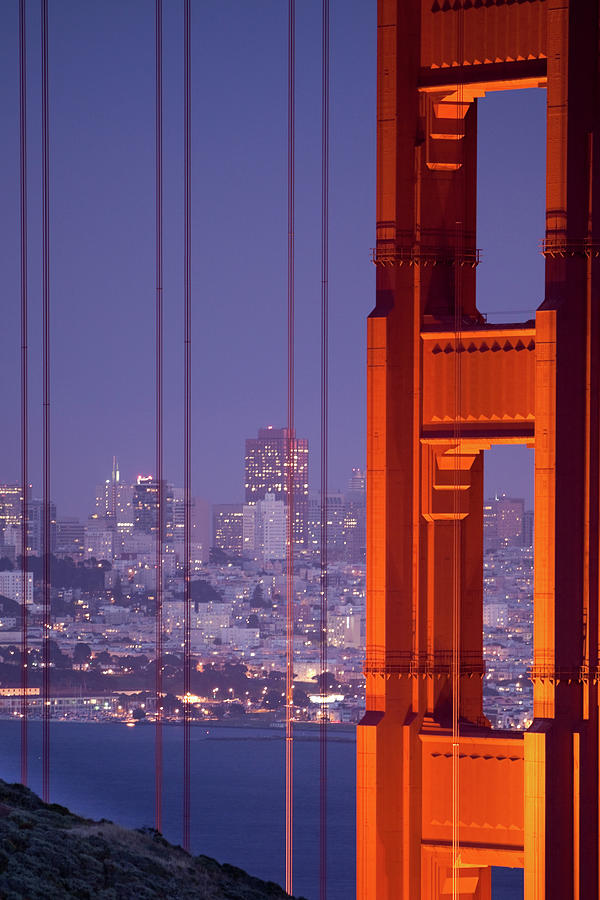 Golden Gate Bridge After Sunset Photograph by Rhyman007