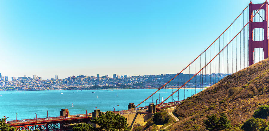 Golden Gate Bridge and San Francisco Skyline by Debbie Ann Powell Golden Gate Bridge and San Francisco Skyline by Debbie Ann Powell