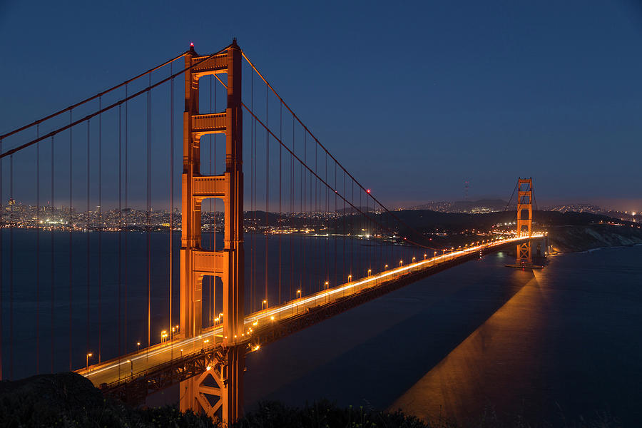 Golden Gate Bridge at Night Painting by Carol Highsmith - Fine Art America