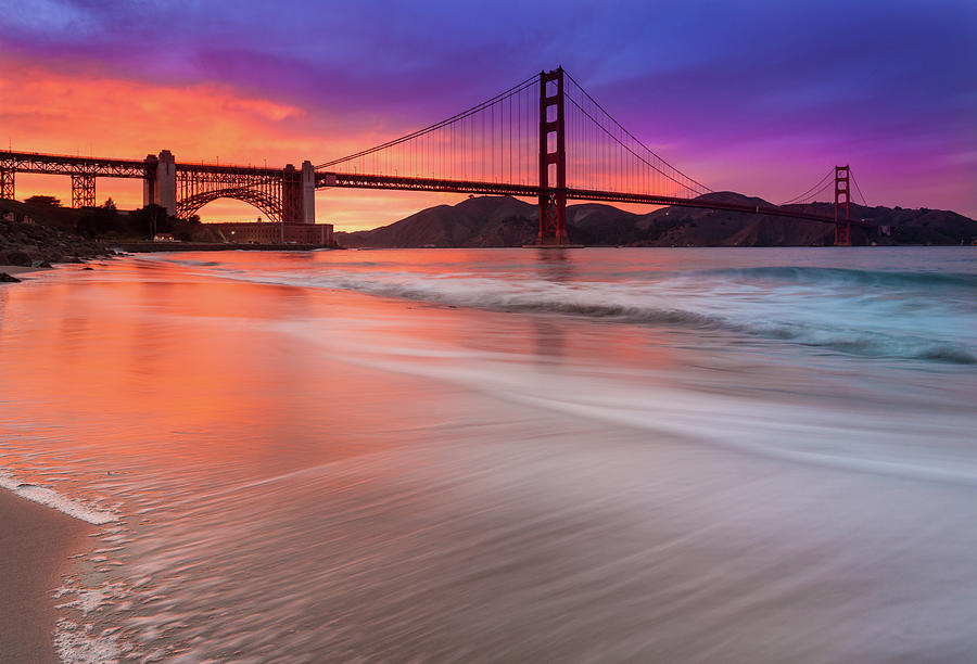 golden gate bridge at sunset