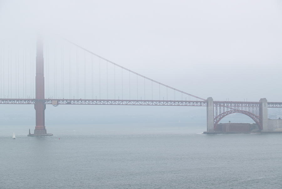 Golden Gate Bridge - Fogged In Photograph by Michelangeloboy