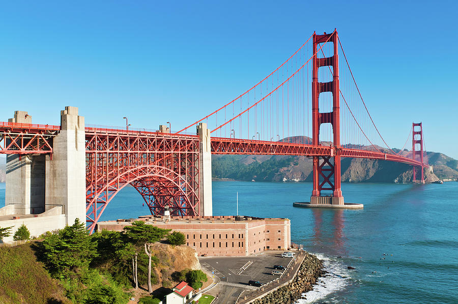 Golden Gate Bridge Fort Point Marin Photograph by Fotovoyager