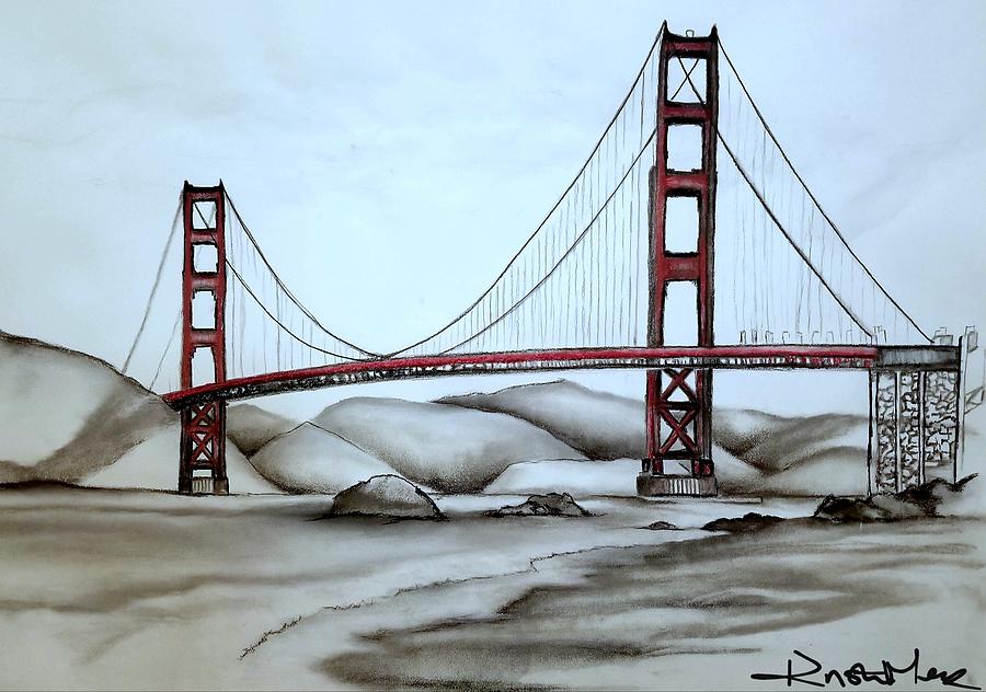 Golden gate bridge Drawing by Kristin Meyer