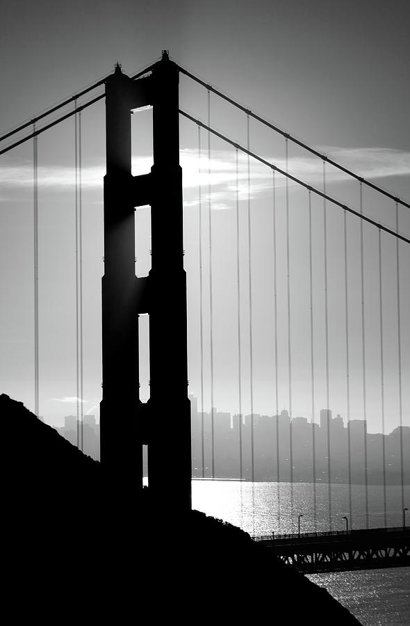 Golden Gate Bridge Monochrome Photograph by Imaginegolf