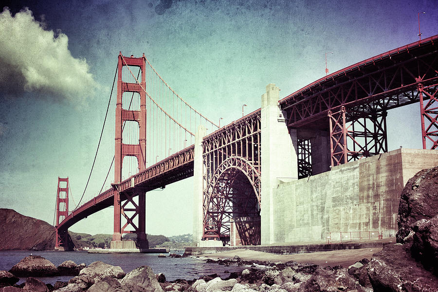 Golden Gate Bridge, Retro Look Photograph by Moreiso