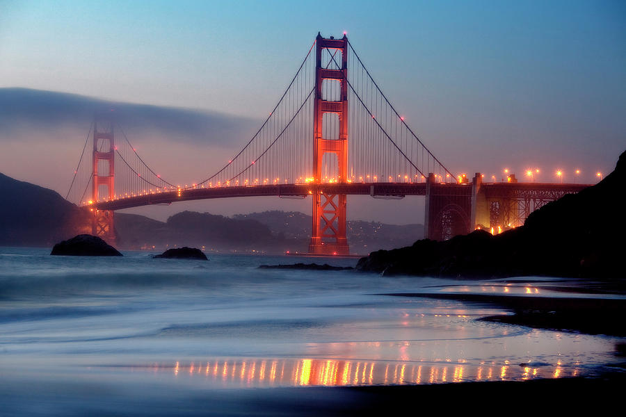 Golden Gate Bridge, San Francisco Digital Art by Anna Serrano
