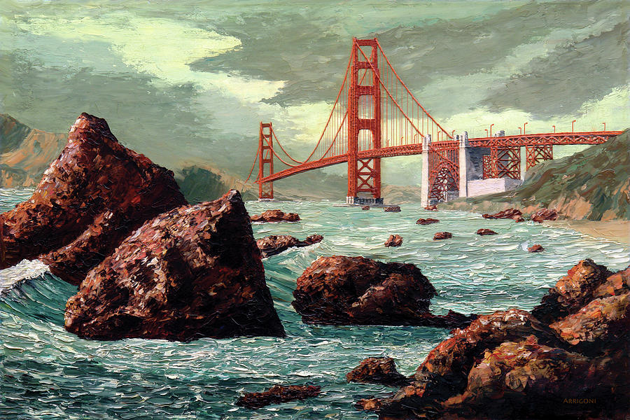 Golden Gate Bridge / San Francisco, California Painting by David Arrigoni