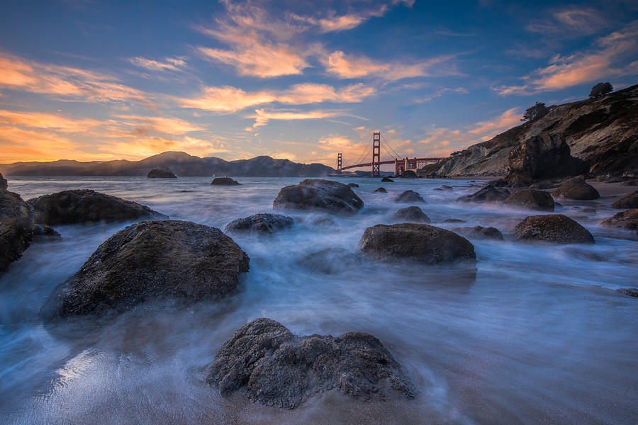 Sunset Photograph - Golden Gate Bridge Sunset by Jay Zhu