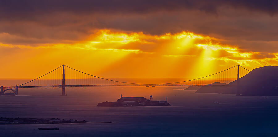 Golden Gate Bridge Sunset Photograph by Ning Lin