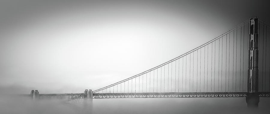 Golden Gate in Fog Photograph by Don Schwartz
