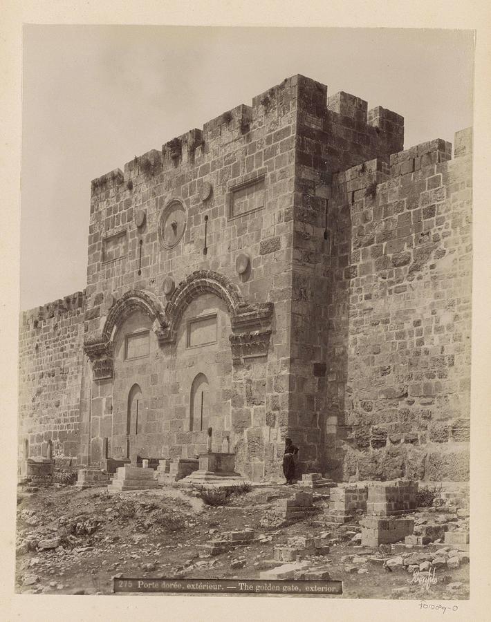 Golden Gate in Jerusalem, Bonfils, c. 1867 - c. 1895 Painting by Bonfils