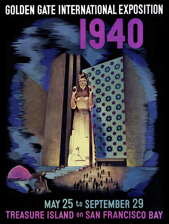 Golden Gate International Exposition 1940 Painting by Sampson Golden Gate International Exposition 1940 Painting by Sampson