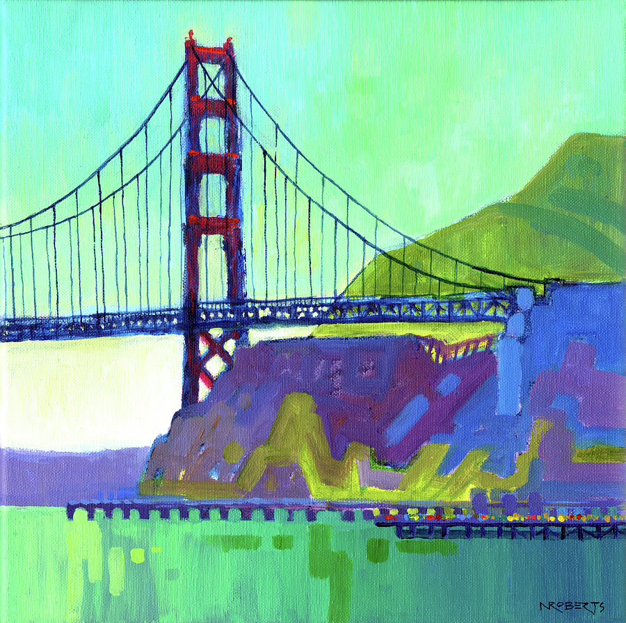 Golden Gate Bridge Painting - Golden Gate by Nancy Roberts