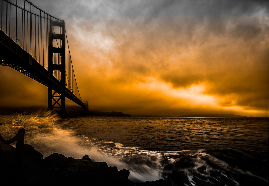 Golden Gate Bridge Photograph - Golden Gate Sunrise by Fabiola Forns