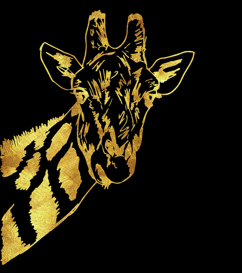 Animal Digital Art - Golden Giraffe by Tina Lavoie