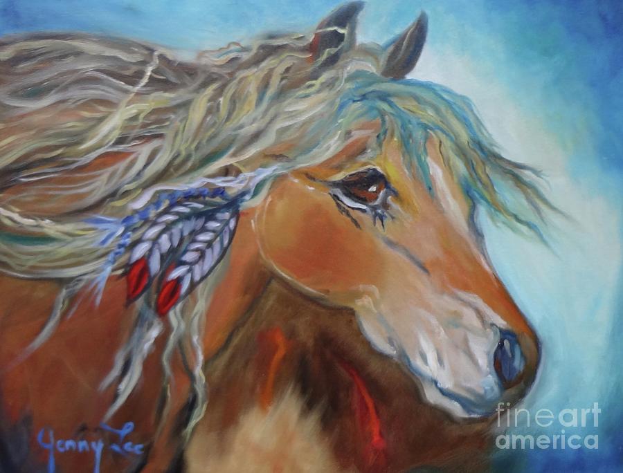 Golden Horse Painting by Jenny Lee