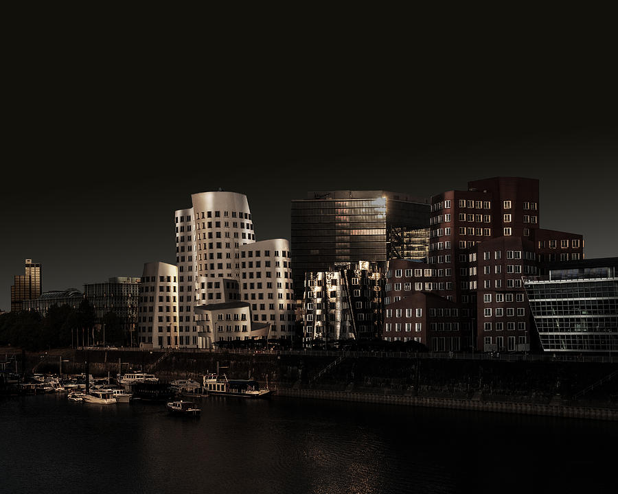 Architecture Photograph - Golden Hour - Media Harbour Dsseldorf by Bernd Gantert