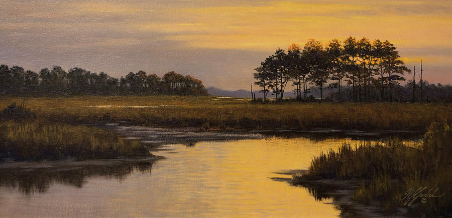 Landscape Painting - Golden Hour by Wilhelm Goebel