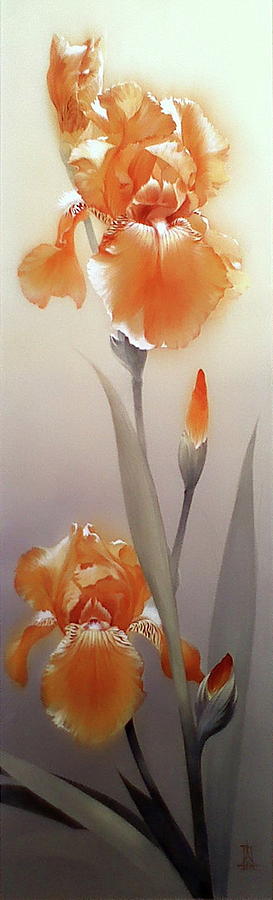 Golden Irises Painting by Alina Oseeva
