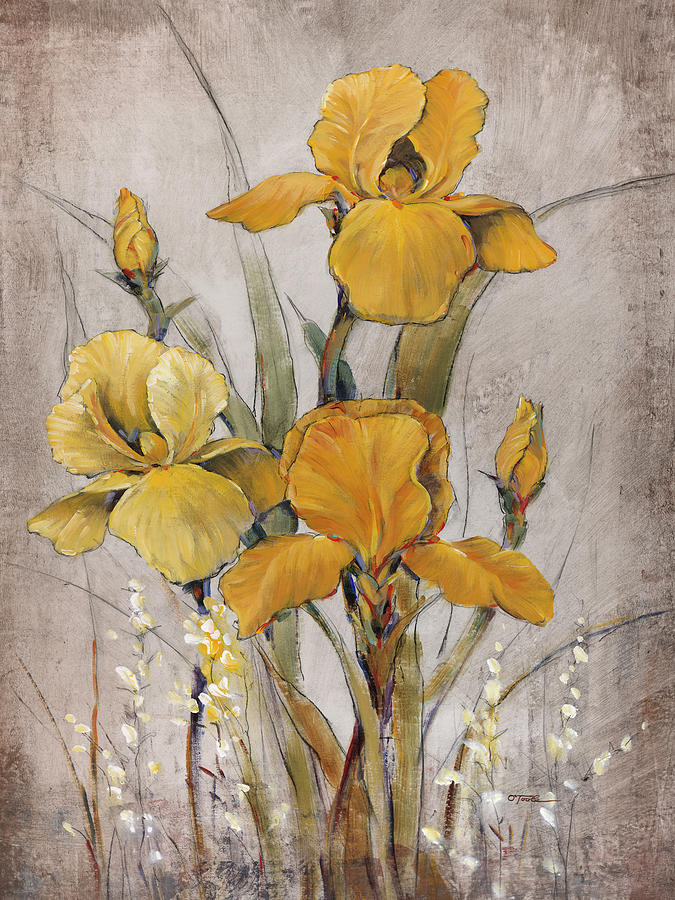 Golden Irises II Painting by Tim Otoole