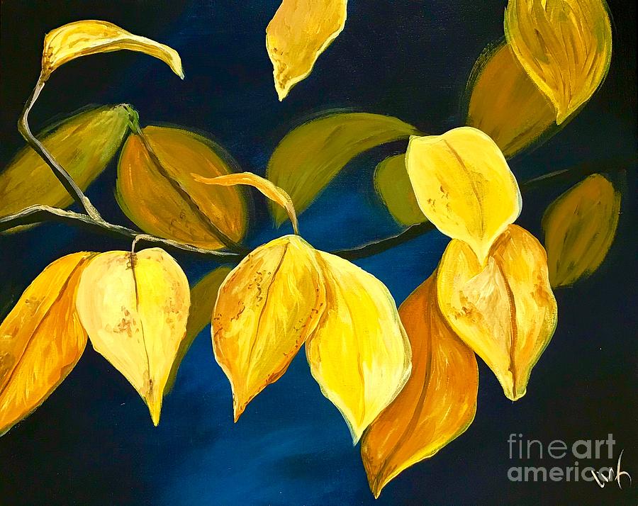 Fall Painting - Golden Leaves by Liz Martinez